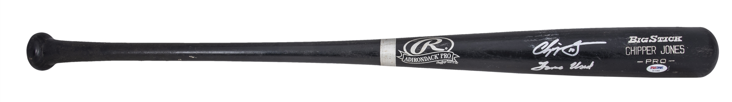 2010 Chipper Jones Game Used and Signed Big Stick A794A Model Bat with "Game Used" Inscription (PSA/DNA GU 10)